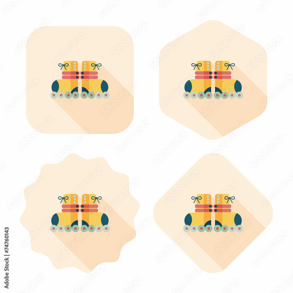 Roller skates flat icon with long shadow,eps10 Roller skates flat icon with long shadow,eps10