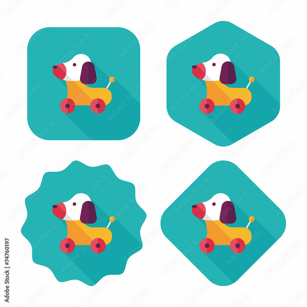 toy dog flat icon with long shadow,eps 10