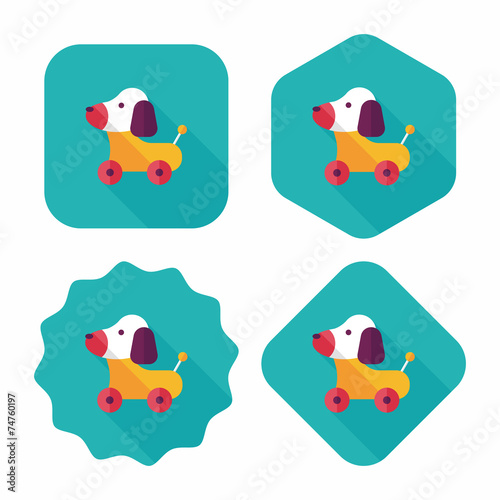 toy dog flat icon with long shadow,eps 10