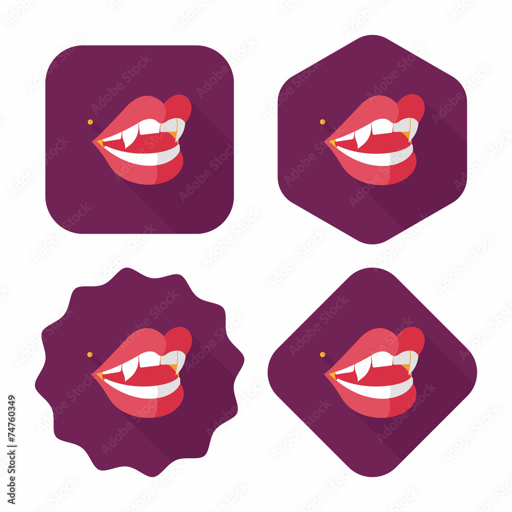 Halloween fangs flat icon with long shadow,eps10 Halloween fangs flat icon with long shadow,eps10
