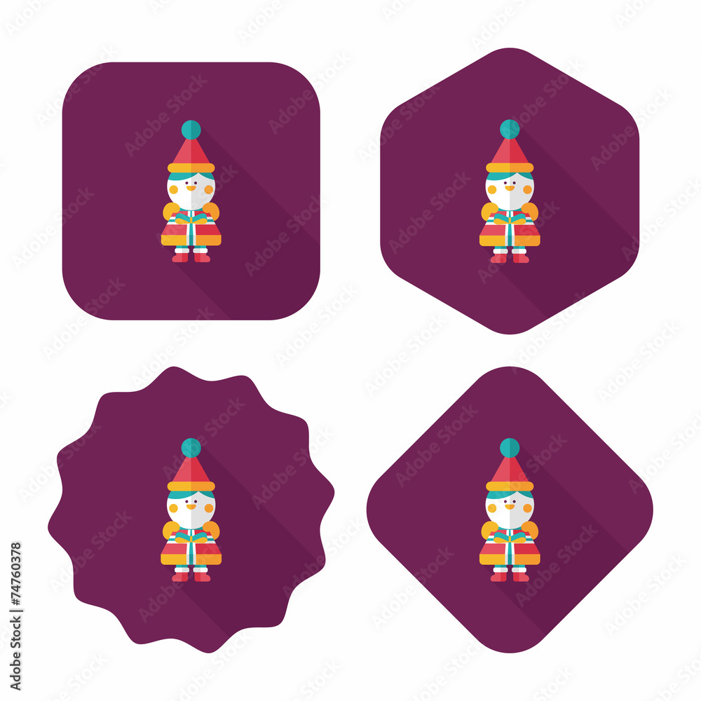Fototapeta premium Christmas boy flat icon with long shadow,eps10