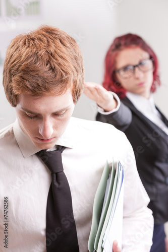 фотографія man VS woman annoyances on workplace
