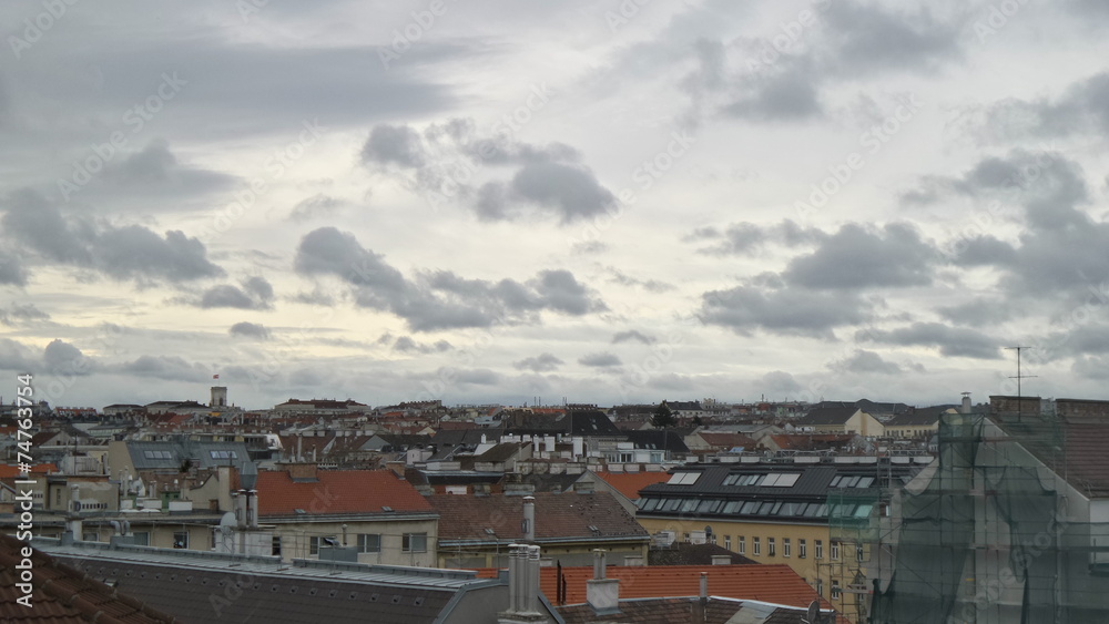 Cloudy weather over Vienna Ottakring