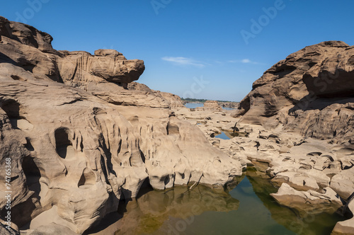 Samphanbok Grand Canyon, Amazing of rock in Mekong river ,Ubonra © worldwide_stock