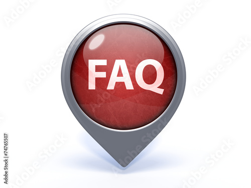 faq circular icon on white background