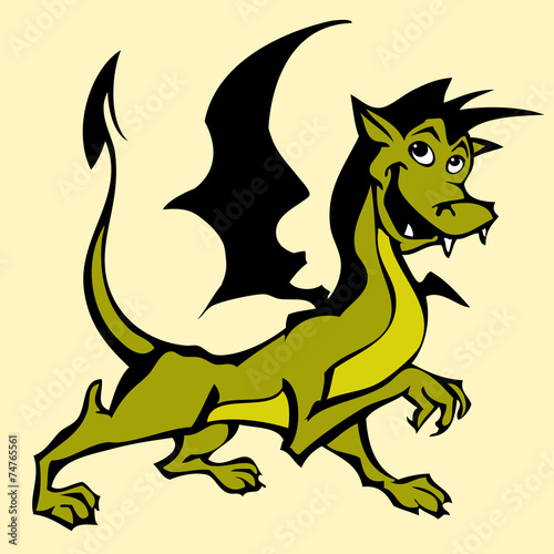 Cartoon character of funny little dragon_02