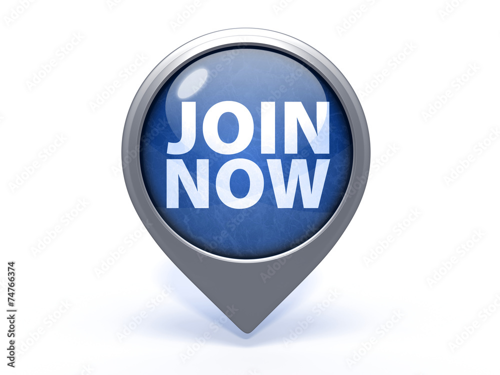 Join now circular icon on white background Join now circular icon on white background