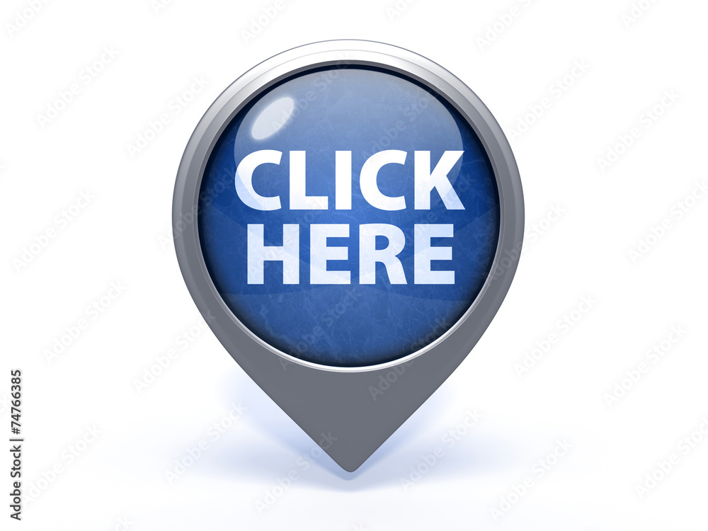Click here circular icon on white background Click here circular icon on white background