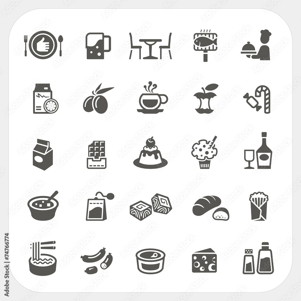 Food and Dessert icons set Food and Dessert icons set