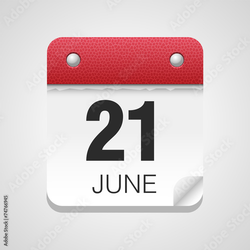 Vector calendar icon 21 June Father's Day 2015