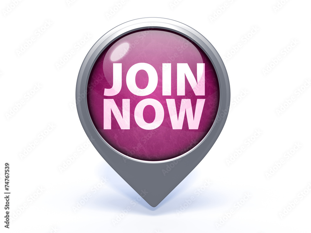 Join now circular icon on white background Join now circular icon on white background