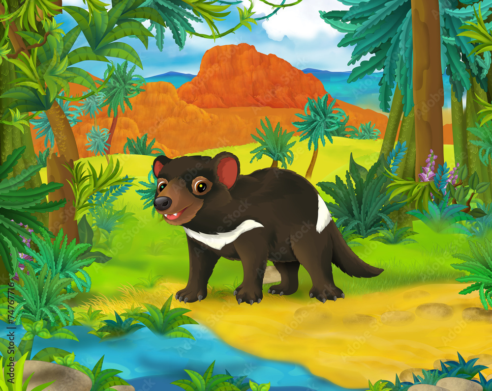 Cartoon scene - tasmanian devil - illustration Stock Illustration