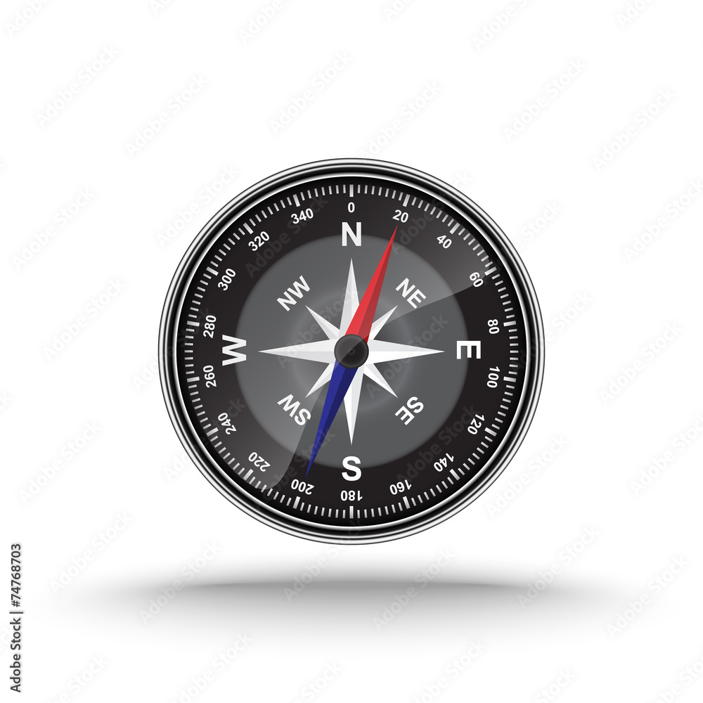 Vector of compass on isolated white background Vector of compass on isolated white background