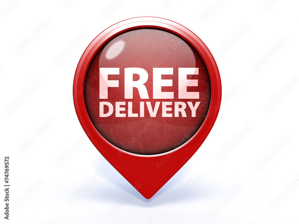 Free delivery pointer icon on white background Free delivery pointer icon on white background