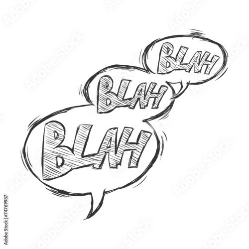 Vector Sketch Comics Bubbles - Blah-Blah-Blah