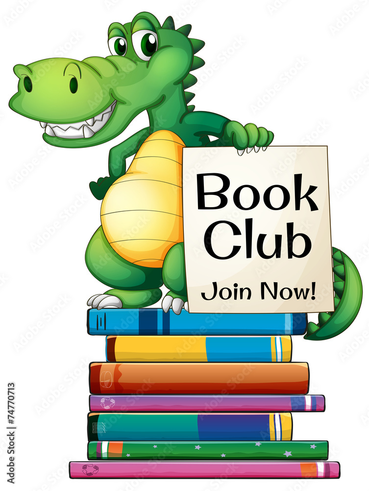 Fototapeta premium Books and crocodile