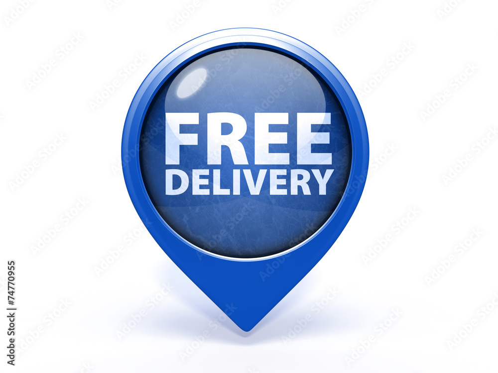 Free delivery pointer icon on white background Free delivery pointer icon on white background