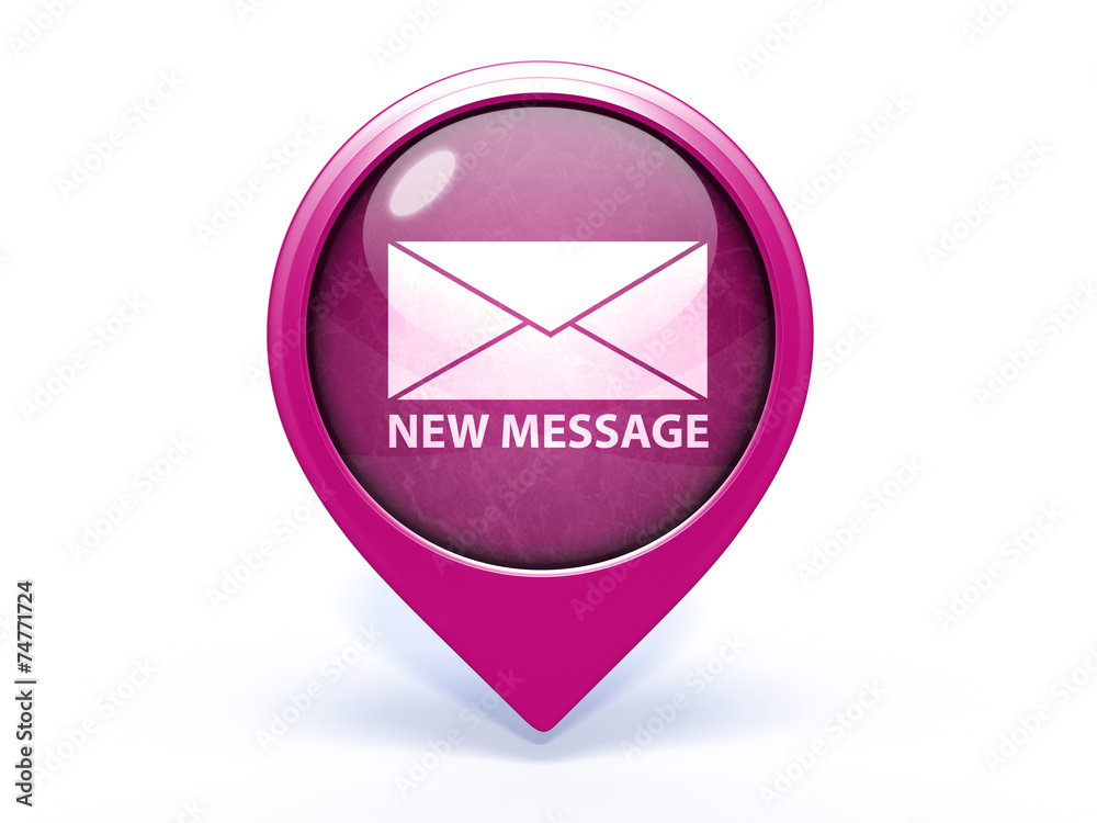 new mesage pointer icon on white background new mesage pointer icon on white background