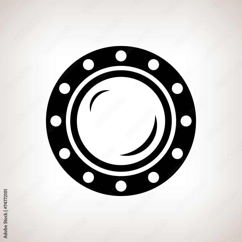 Silhouette porthole on a light background, vector illustration Silhouette porthole on a light background, vector illustration
