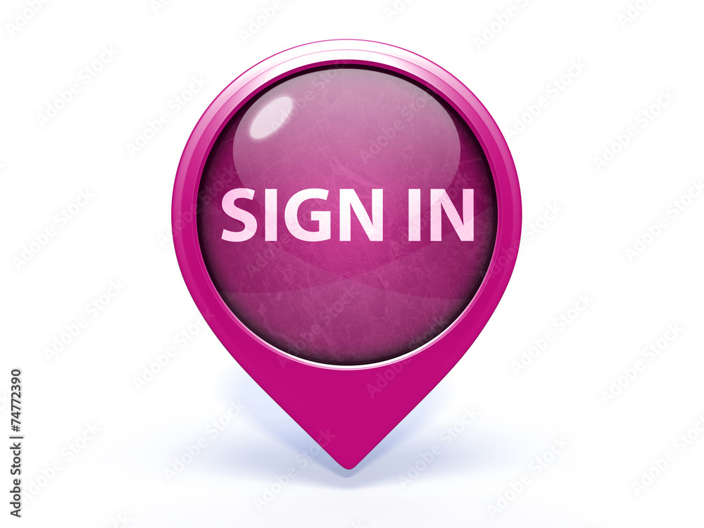 sign in pointer icon on white background sign in pointer icon on white background