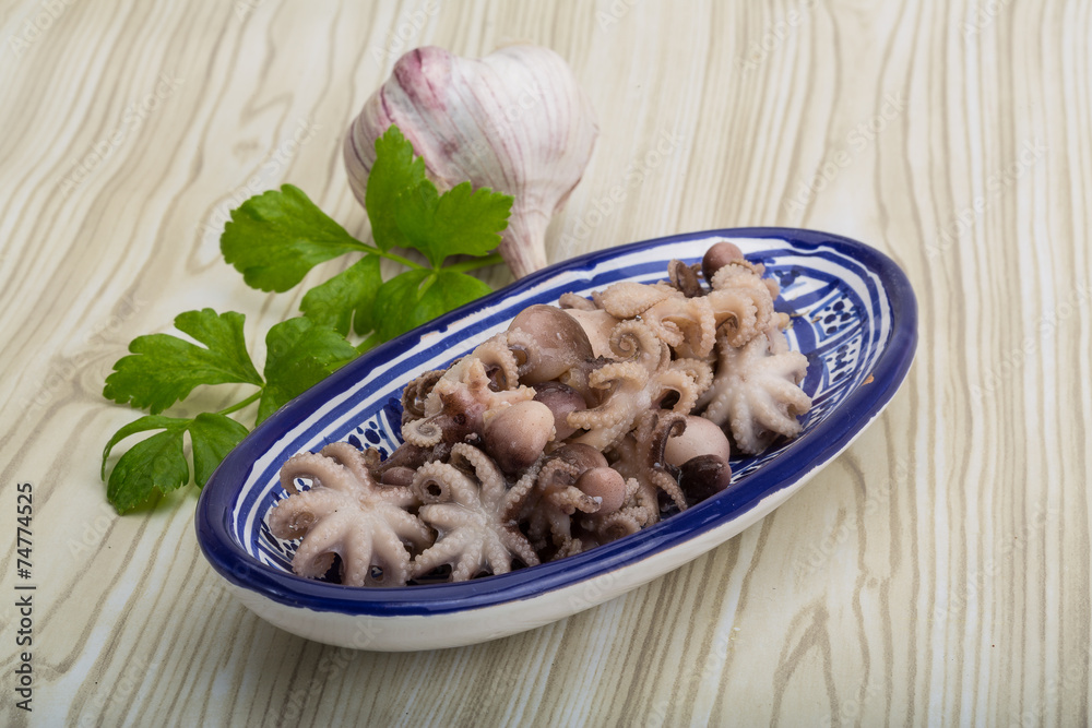 Boiled octopus