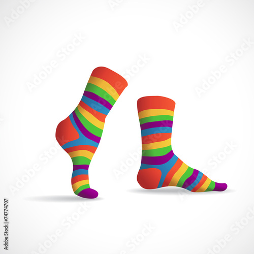 Striped multicolor socks, illustration