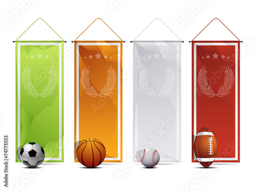 Sport wrinkled paper banners