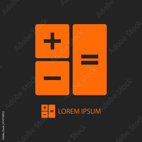 Orange calculator on black