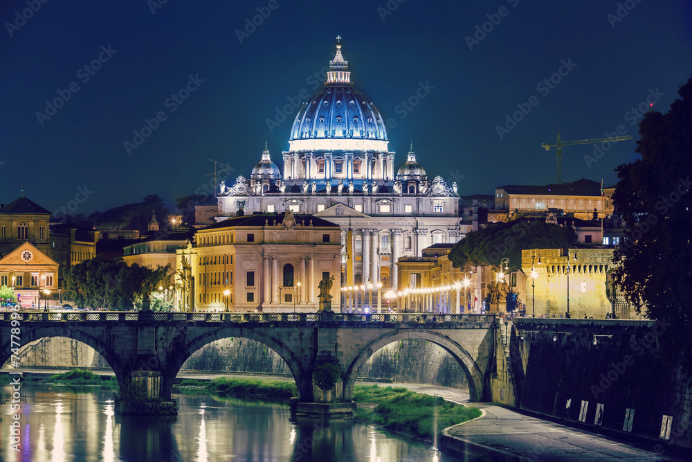 Rome, Angels bridge and St. Peter