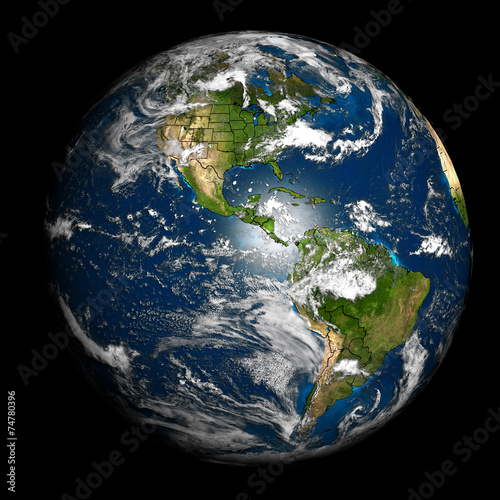 Earth with accurate country boundaries. Others available.