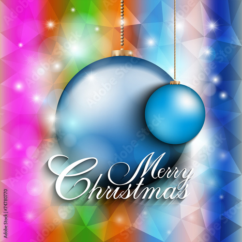Christmas baubles on abstract background