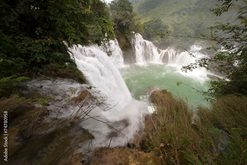 Top view of Datian waterfall in China. photo