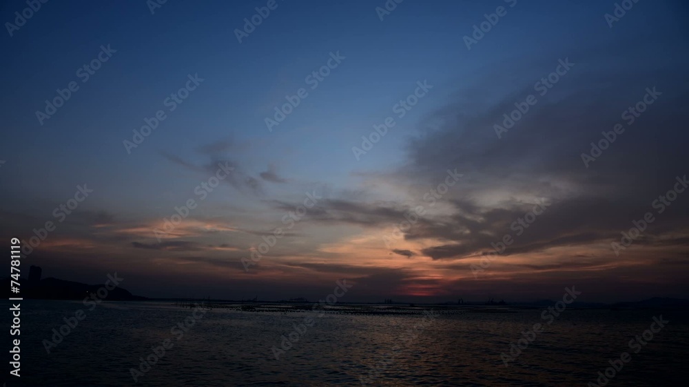 Time lapse of sunset with sea at Sriracha Time lapse of sunset with sea at Sriracha