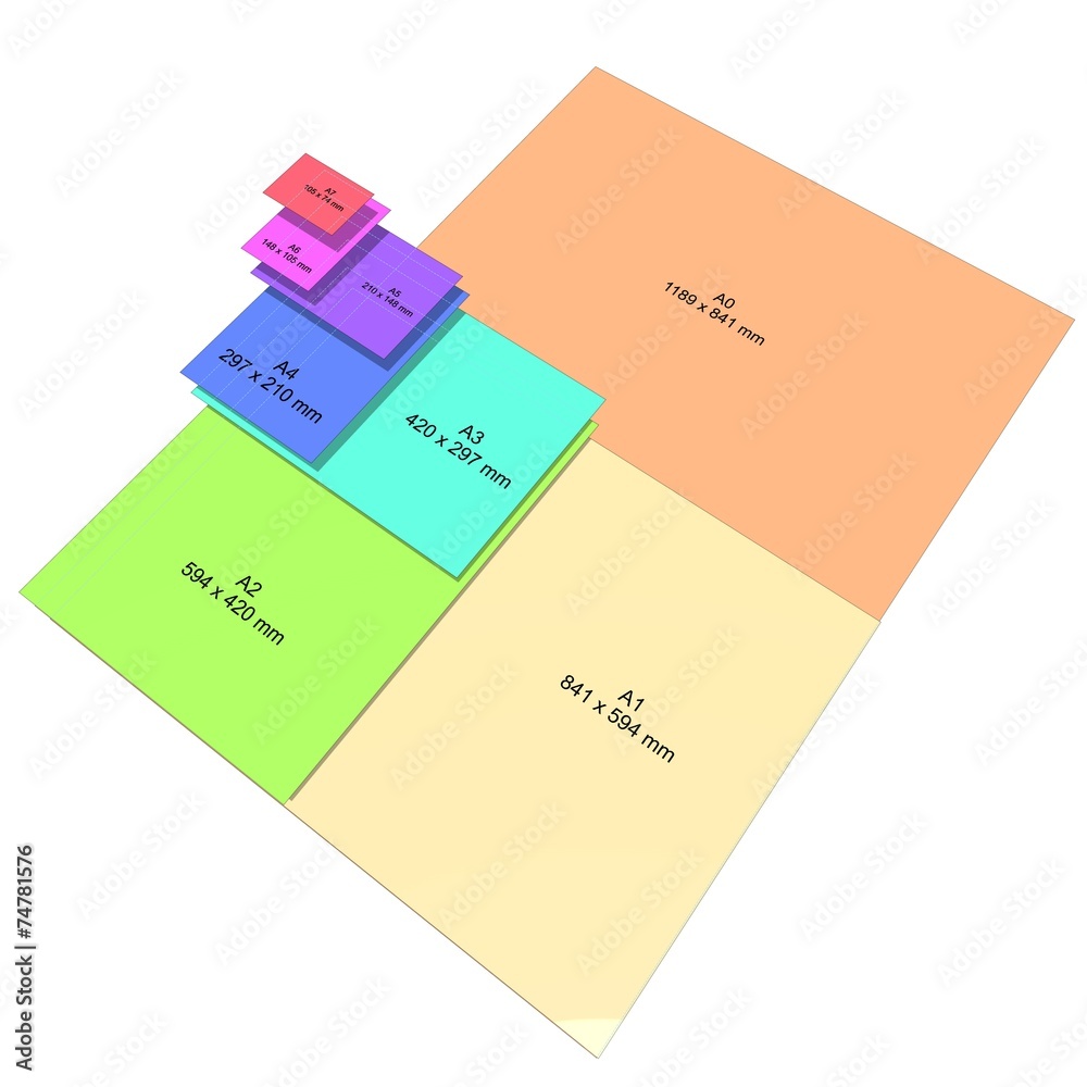 Paper size color paper Stock Illustration Adobe Stock