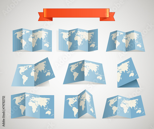 World map collection. Design elements