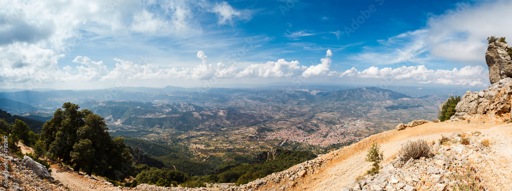 panoramic view from the mountains on Sardinia