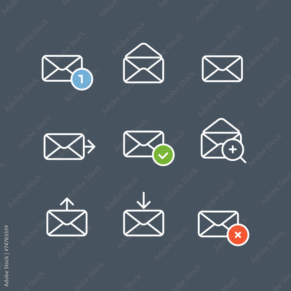 Different message icons set. Design elements Different message icons set. Design elements
