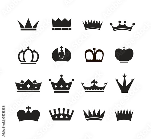 Different crowns silhouettes collection photo
