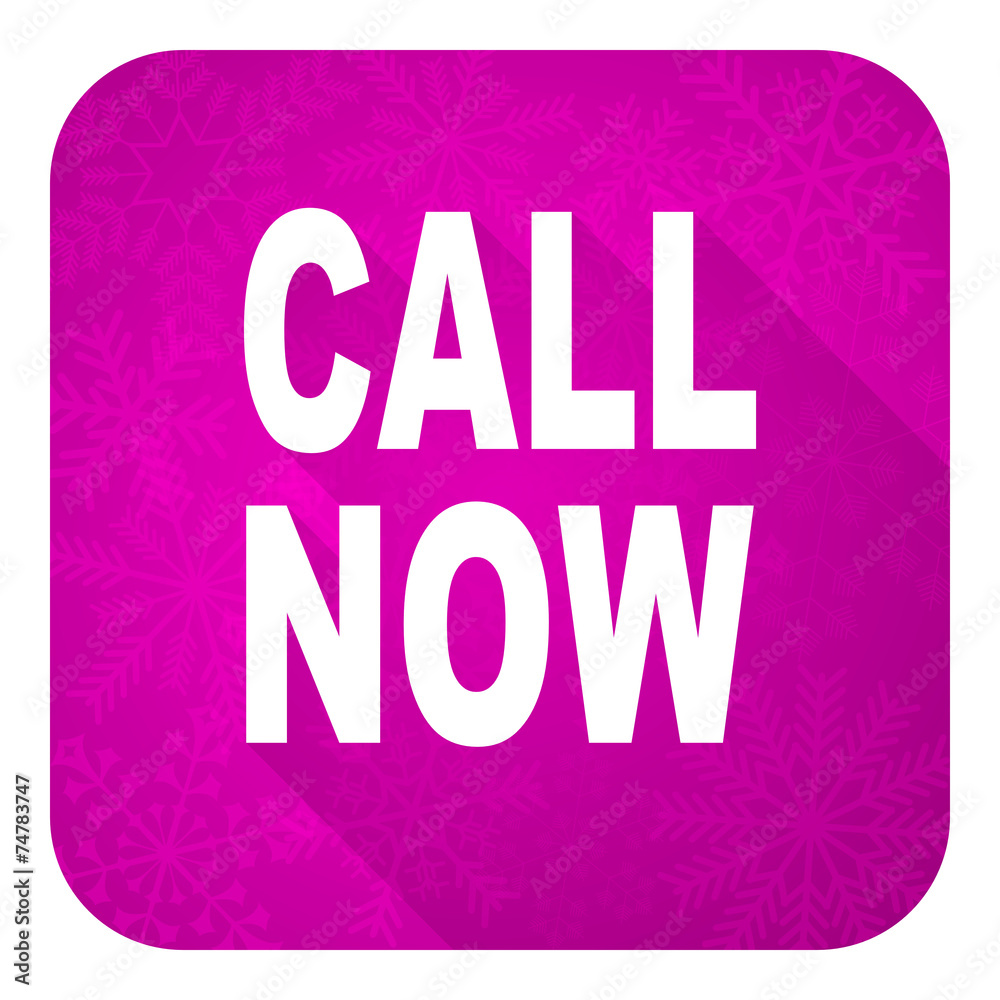 Fototapeta premium call now violet flat icon, christmas button