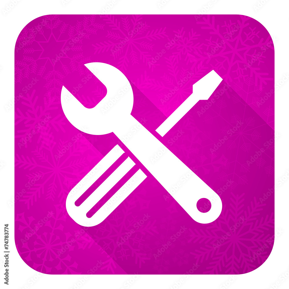 tools violet flat icon, christmas button, service sign