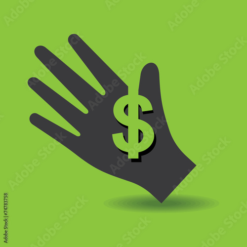 Human hand with dollar symbol concept stock vector