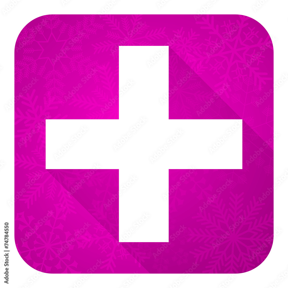 Obraz premium plus violet flat icon, christmas button, cross sign
