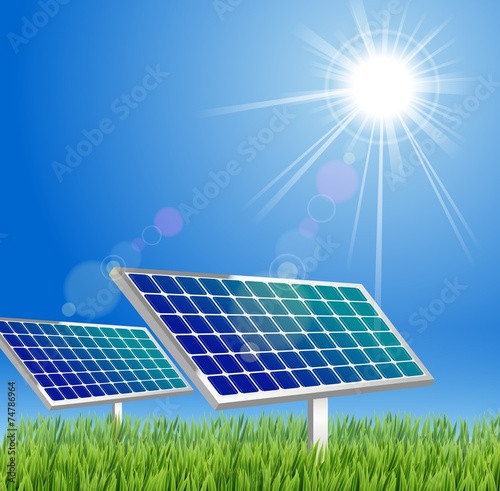 Solar panel in the green