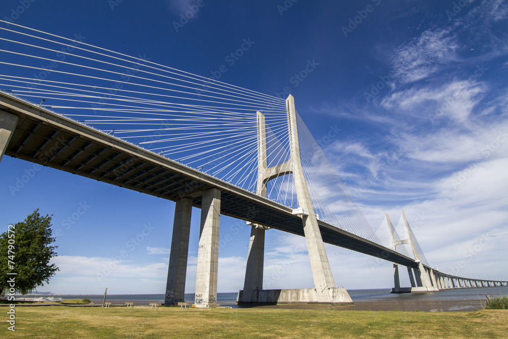 Fototapeta premium View of the amazing bridge, Vasco da Gama