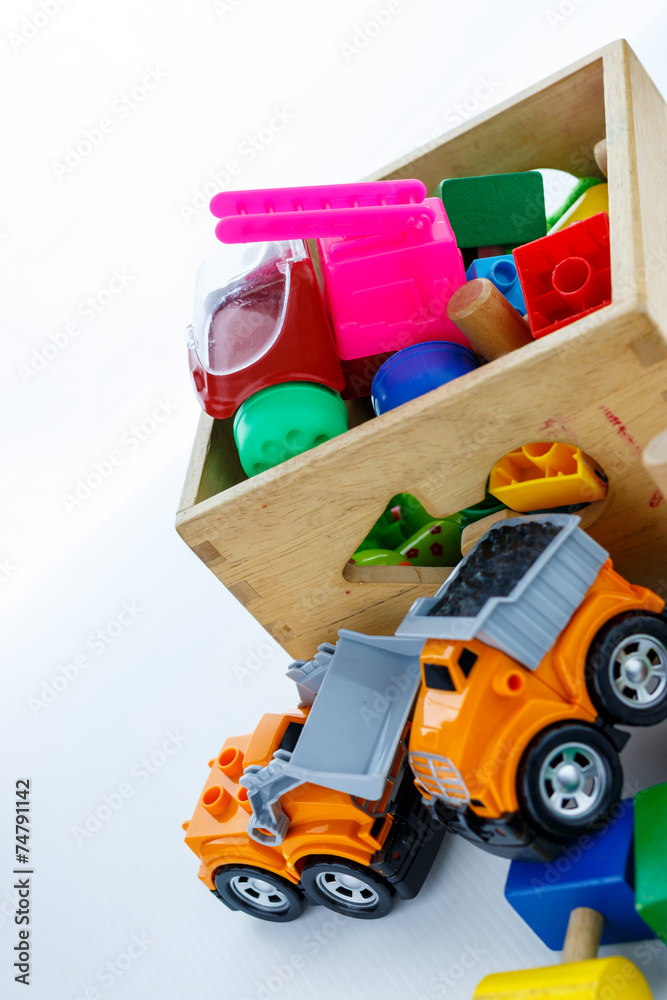 Fototapeta premium toys collection isolated on white background 