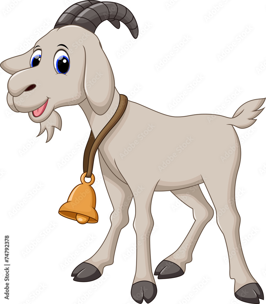 Cute goat cartoon Stock Vector | Adobe Stock