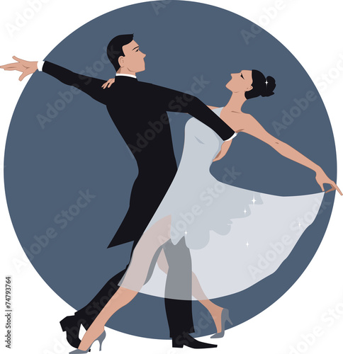 Photo Couple dancing waltz