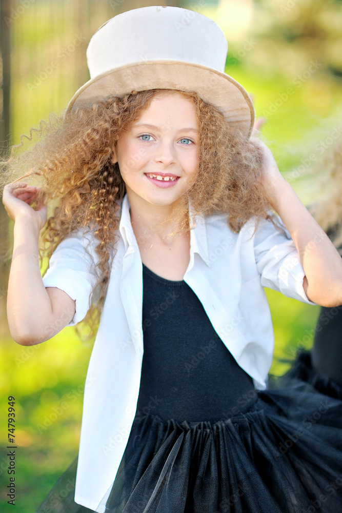 portrait of a beautiful fashion little girl