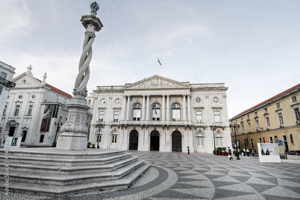 View of the city hall building located in Lisbon, Portugal.