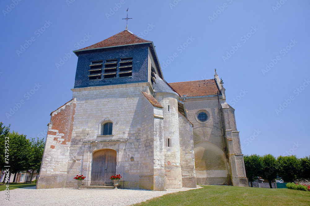 Fototapeta premium The medieval church in Champagne, France.